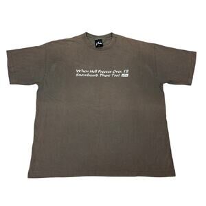 VTG Rusty Surf When Hell Freezes Over Snowboard Single Stitch Shirt Men's XL